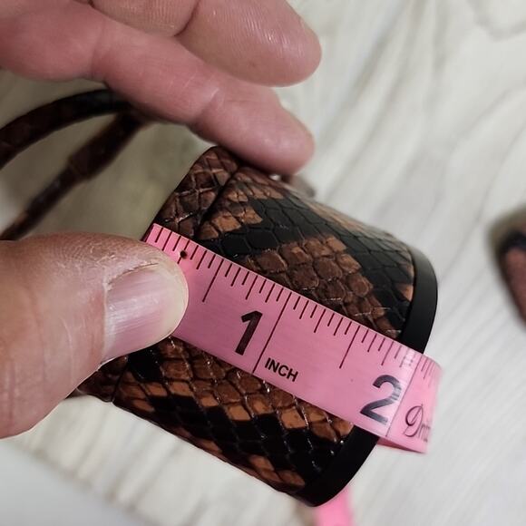 Marc Fisher LTD Jiny Leather Barely There Snake Print Sandals Womens 6.5 NEW - Picture 12 of 13